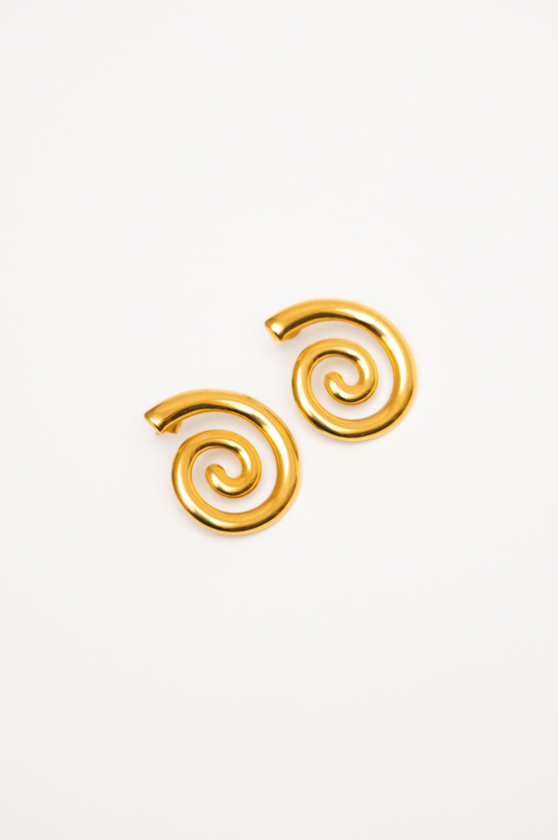 LaFem Aretes Espiral dorados