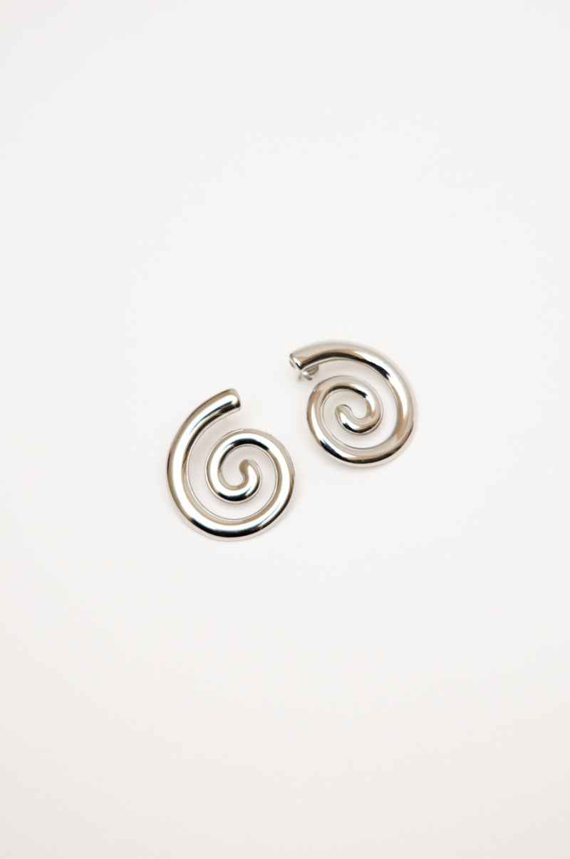 LaFem Aretes Espiral plateados